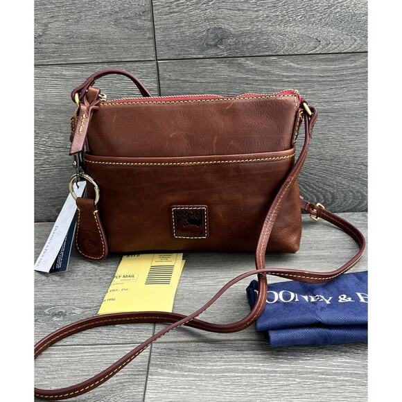 Dooney & Bourke Florentine Ginger Crossbody and Key Fob chestnut bag A463657 - Picture 1 of 9